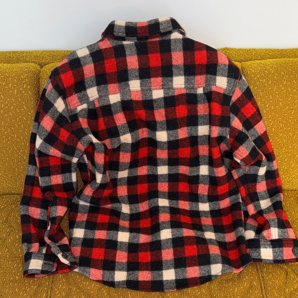 Woolrich Red/Black Plaid Wool Shirt Jacket – Men’s Medium - Picture 4 of 4